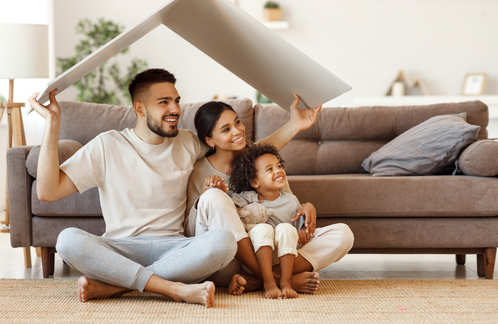 Family on Floor, Stresses on Importance of Term Insurance for Parents
