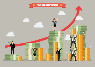 Power of compounding. Vector illustration