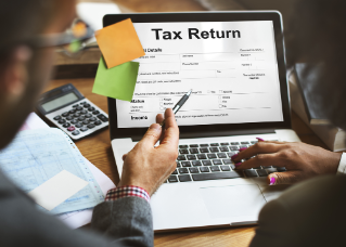 Income Tax Return Deduction Refund Concept