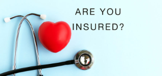 Are you insured? text with stethoscope and heart shape.