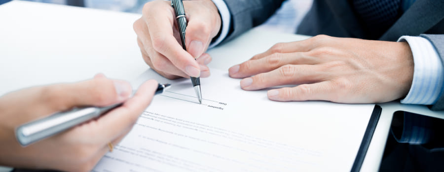 Signing a Document for Term Insurance Policy Surrender