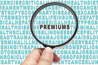 Health Insurance conceptual focusing on Premiums